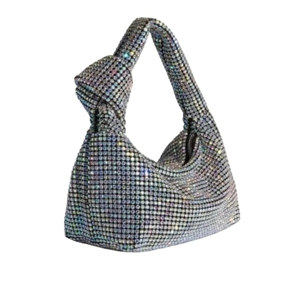 Madison West Los Angeles Rhinestone Bling Knotted Handbag. NWT - Picture 2 of 11